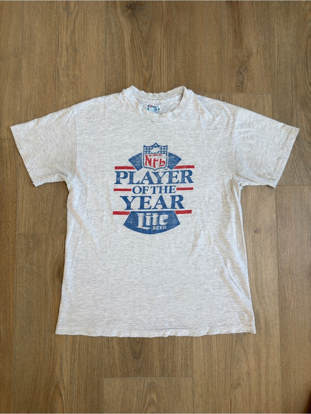 Vintage 80s NFL Player of the Year Lite Beer T-Shirt Hanes USA Distressed M